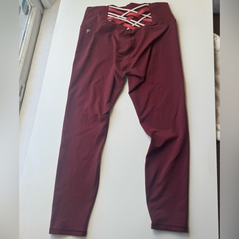 Fabletics Burgundy PowerHold Leggings